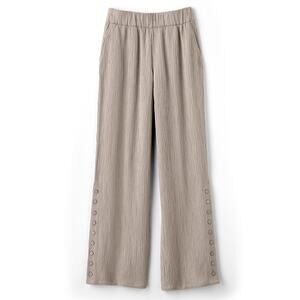 Soft Surroundings Taupe Oceo Gauze Wide Leg Pants NWT